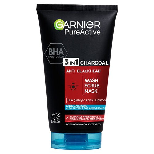 Charcoal Blackhead 3-in-1 Face Mask, Scrub and Wash