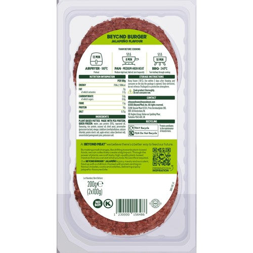 Beyond Meat Jalapeno Plant-Based Burger 200g - British product