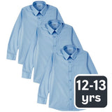 M&S Boys Regular Fit Easy to Iron Shirts, 12-13 Years, Blue