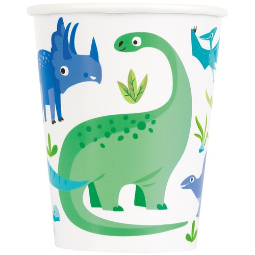 Blue & Green Dinosaur Paper Cups