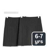 M&S 2Pk Pleated Skirt, 6-7 Years, Grey