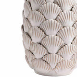 M&S Medium Shell Textured Ceramic Vase, White