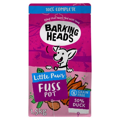 M&S Barking Heads Little Paws Fuss Pot Duck Dry Dog Food 1.5kg- Buy online at McGrocer