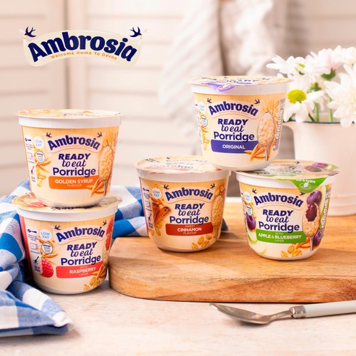 Ambrosia ready to eat porridge pot in golden syrup flavour, 210g - British product