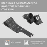 Adios Compostable Dog Poo Bags with Handle Grey