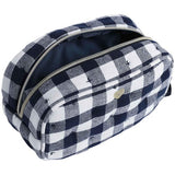 M&S Womens Blue and White Gingham Cosmetic Bag
