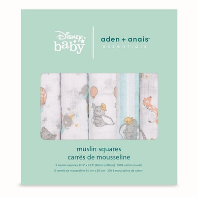 M&S Aden + Anais Dumbo Muslin Squares Baby Care Cloths 5-Pack- Buy online at McGrocer