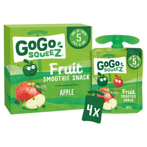 GoGo squeeZ Fruit Smoothie Snack Apple 4X90g