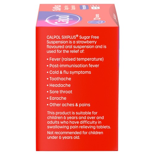 Calpol children's pain relief suspension strawberry 12 x 5ml sachets - British product