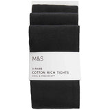 MS School Tight 3 Pack 3-4 Years Black