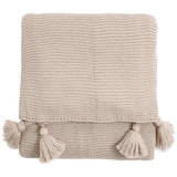 M&S Collection Knitted Tassel Throw, One Size Neutral