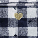 M&S Womens Blue and White Gingham Cosmetic Bag