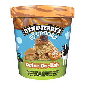 Ben Jerrys Sundae Dulce De-lish Salted Caramel Ice Cream Tub