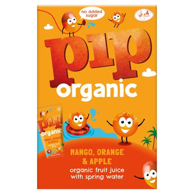M&S Pip Organic Mango, Orange & Apple Juice Drink 4 x 180ml- Buy online at McGrocer