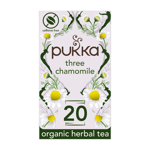 Pukka Organic Three Chamomile Tea x20 Home-Compostable Herbal Tea Bags