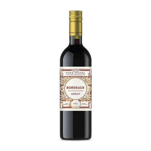 M&S Bordeaux Merlot red wine 75cl, imported from the UK