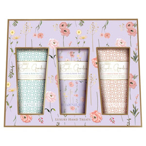 Luxury Hand and Nail Cream Gift Set with Lavender and Rosehip Tea 3 x 50ml