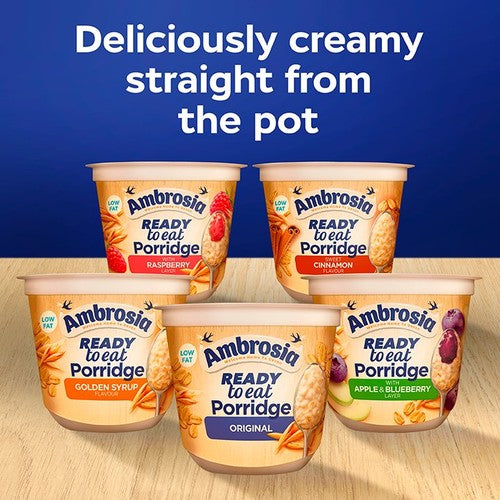 Ambrosia ready to eat porridge pot in golden syrup flavour, 210g - British product