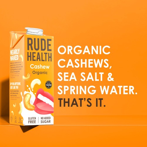 Rude Health Organic Cashew Drink Longlife 1L, imported from the UK