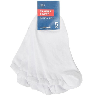 M&S M&S Men's Cool & Fresh Trainer Liner Socks White Size 6-8.5- Buy online at McGrocer
