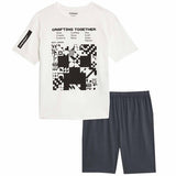 M&S Boys Minecraft Pyjamas, 9-10 Years, White