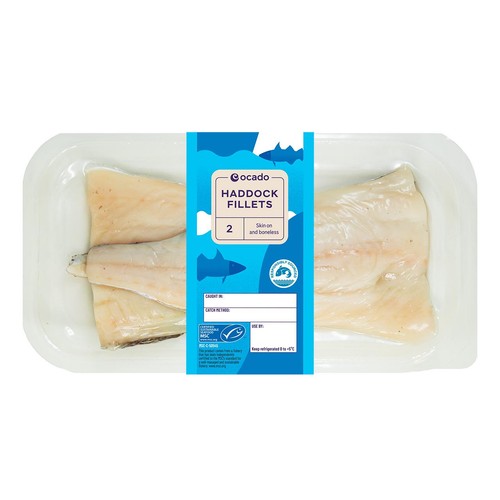 Ocado 2 MSC Haddock Fillets Skin on & Boneless