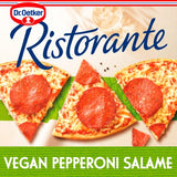 Dr. Oetker frozen vegan pepperoni salami pizza 295g - British product