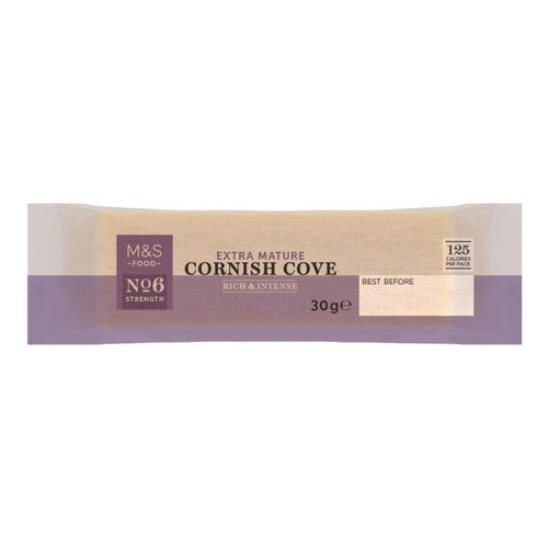 M&S Extra Mature Cornish Cove Cheddar cheese 30g, imported from the UK
