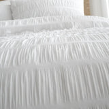 Catherine Lansfield Seersucker Single Duvet Set White
