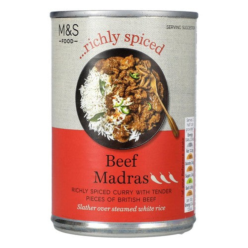 M&S Beef Madras canned curry 400g - British product