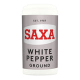 Saxa Ground White Pepper 25g pack (British brand)
