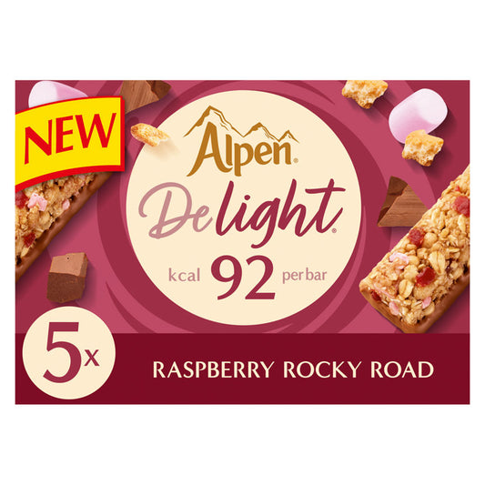 Alpen Delight 5 Raspberry Rocky Road Bars 120g GOODS ASDA   