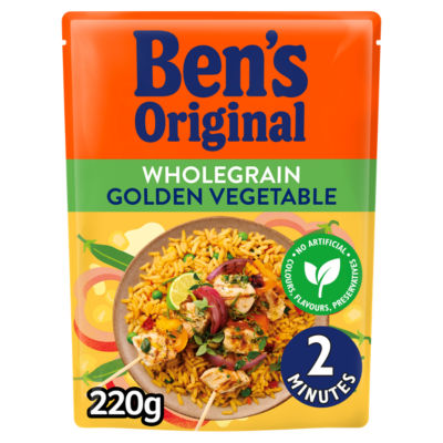 ASDA Ben's Original Wholegrain Golden Vegetable Microwave Rice 220g- Buy online at McGrocer