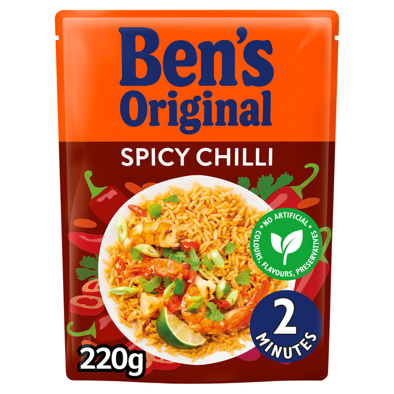 Ben's Original spicy chilli microwave rice 220g - British product