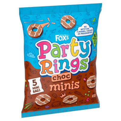 Fox's Biscuits Party Rings Minis Chocolate Biscuits 5 x 21g - British product
