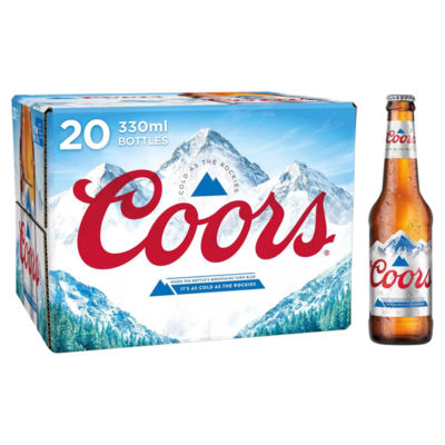 Coors lager beer 20 x 330ml bottles - British product