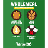 Warburtons True Taste wholemeal bread 800g, UK version