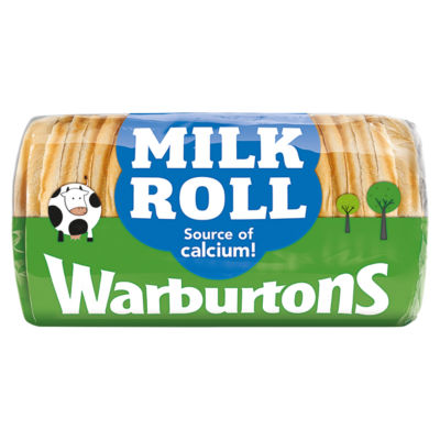 Warburtons Soft Round White Milk Bread Rolls 400g