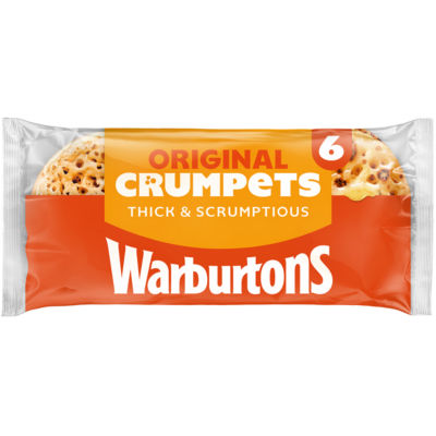 Warburtons Original 6 Crumpets pack (British brand)