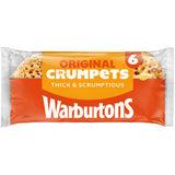 Warburtons Original 6 Crumpets pack (British brand)