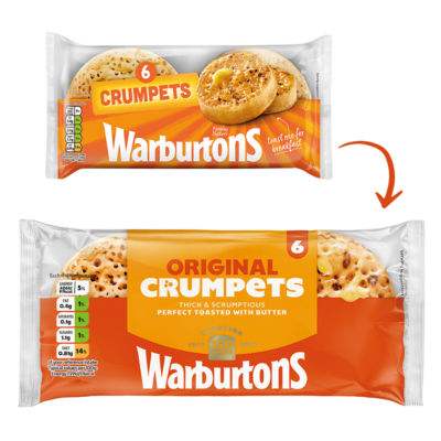 Warburtons Original 6 Crumpets pack (British brand)
