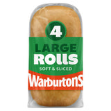 ASDA Warburtons Large Sliced Rolls 4 pack White Bread Rolls- Buy online at McGrocer