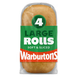 Warburtons large sliced white rolls 4 pack (British brand)