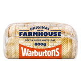 Warburtons Farmhouse Thick 800g sliced white bread - British product