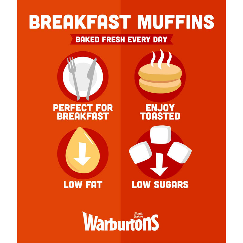 Warburtons breakfast muffins 4 pack, UK version