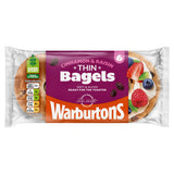 Warburtons cinnamon raisin thin bagels 6 pack, imported from the UK