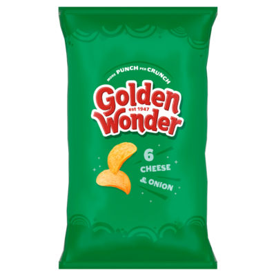 Golden Wonder crisps Cheese & Onion 6 x 25g - British product