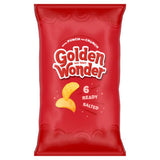 Golden Wonder ready salted potato crisps 6x25g, imported from the UK