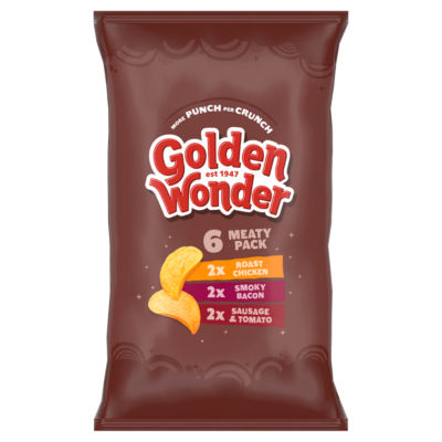 Golden Wonder Meaty Pack crisp multipack 6 x 25g (British brand)