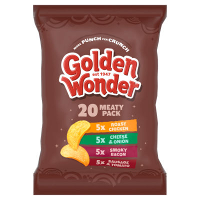 Golden Wonder Meaty Pack Potato Crisps 20 x 25g, UK version